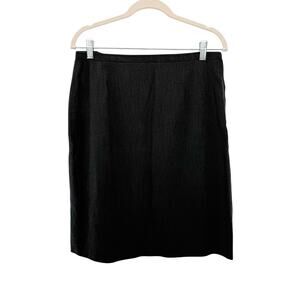 Giorgio Armani Le Collezioni Wool Blend A-line Skirt Black Size 10 Made in Italy